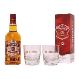 Whisky Chivas 18 ans avec 6 verres - Coffret Cadeau 