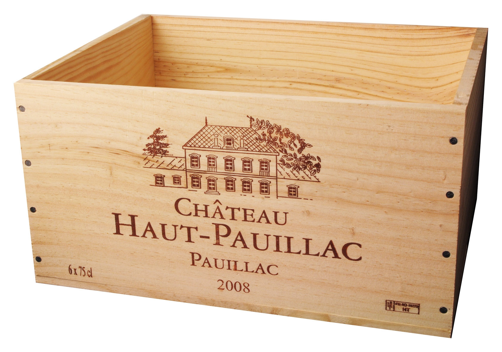 Achat Caisse Bois 6x75cl estampillé Haut Pauillac - Odyssee-vins