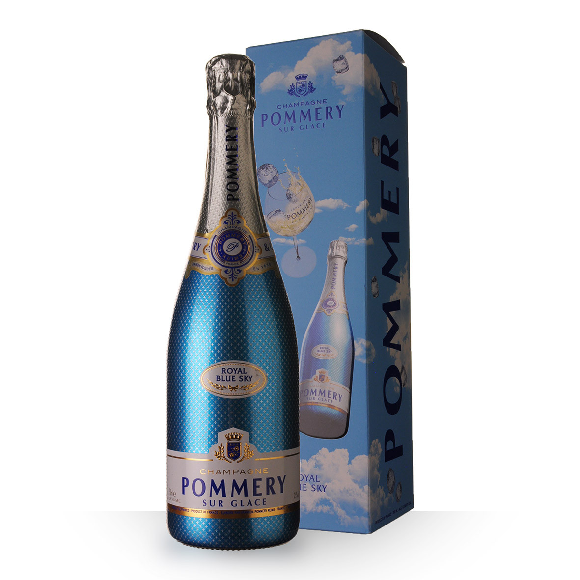 Champagne Pommery Blue Sky 75cl Etui www.odyssee-vins.com