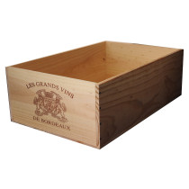 Caisse Bois 12x75cl estampillé Grands Vins de Bordeaux www.odyssee-vins.com