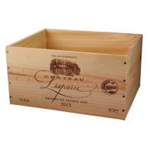 Caisse Bois 6x75cl estampillé Lesparre www.odyssee-vins.com