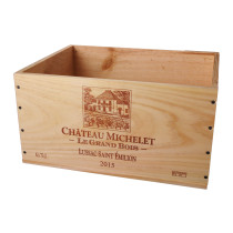 Caisse Bois 6x75cl estampillé Michelet Le Grand Bois www.odyssee-vins.com