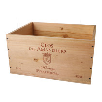 Caisse Bois 6x75cl estampillé Clos des Amandiers www.odyssee-vins.com