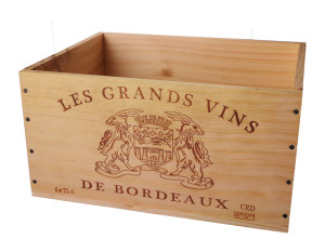 Caisse Bois 6x75cl estampillé Grands Vins de Bordeaux www.odyssee-vins.com