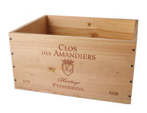 Caisse Bois 6x75cl estampillé Clos des Amandiers www.odyssee-vins.com